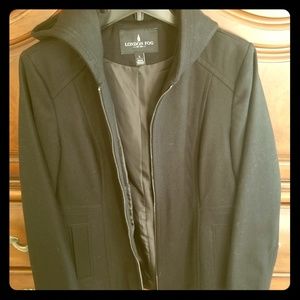 Black London fog hooded jacket